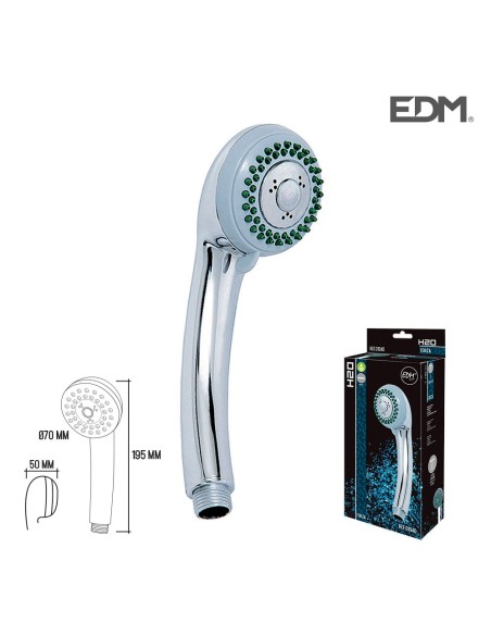 MANGO DE DUCHA   CLASICO   3 FUNCIONES   CROMADO   EDM