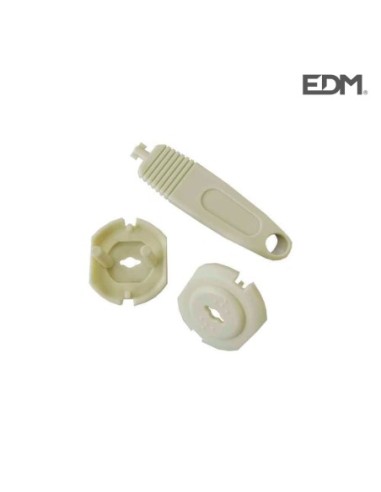 *ULT.UNIDADES* TAPA ENCHUFE BASE T-TL CON LLAVE (BLISTER) 6UNID EDM