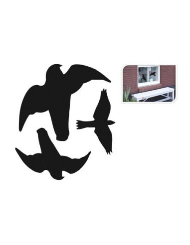 ADHESIVOS PAJAROS PARA VENTANA 3 FORMAS SURTIDAS