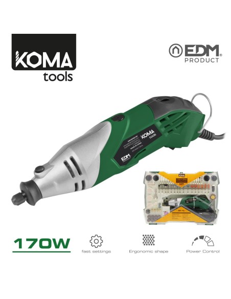 ROTATIVA 170W CON ACCESORIOS KOMA TOOLS EDM