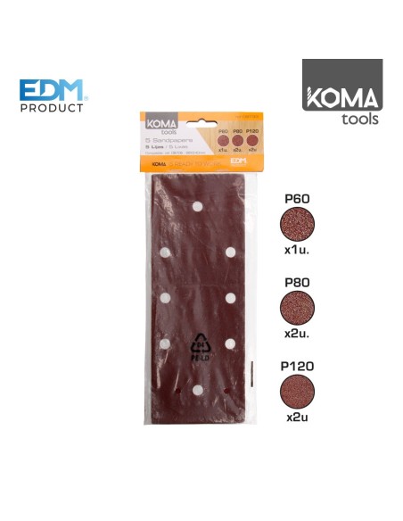 SET 5 LIJAS PARA LIJADORA REF: 08706