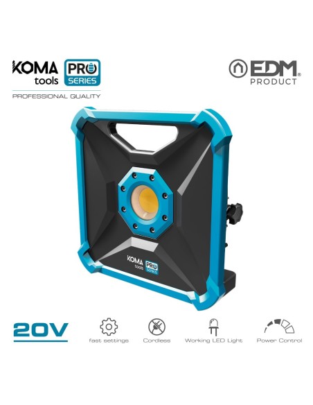 FOCO PROYECTOR LED 20W 1.800 LUMENS 20V (SIN BATERIA Y CARGADOR)  KOMA TOOLS PRO