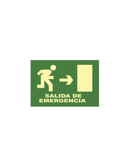 CARTEL SEÑAL SALIDA DE EMERGENCIA (DR) 32 16CM