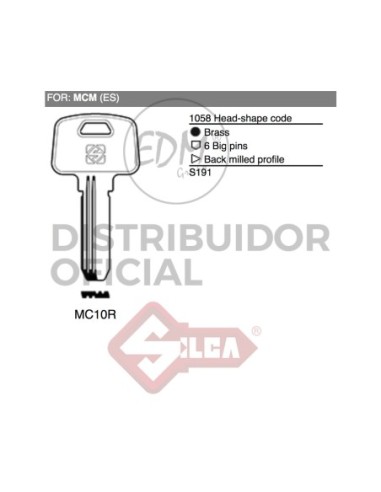 LLAVE LATON MC10R MCM JMA MCM 10