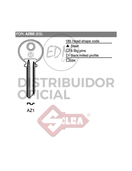 LLAVE ACERO AZ1 AZBE   JMA AZ 3D
