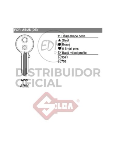 LLAVE ACERO AB52 ABUS