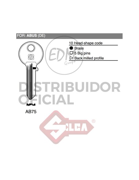 LLAVE LATON AB75 ABUS