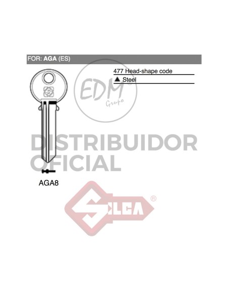 LLAVE ACERO AGA8 AGA