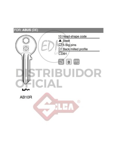 LLAVE ACERO AB10R ABUS