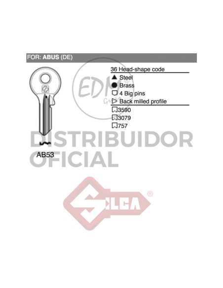LLAVE ACERO AB53 ABUS