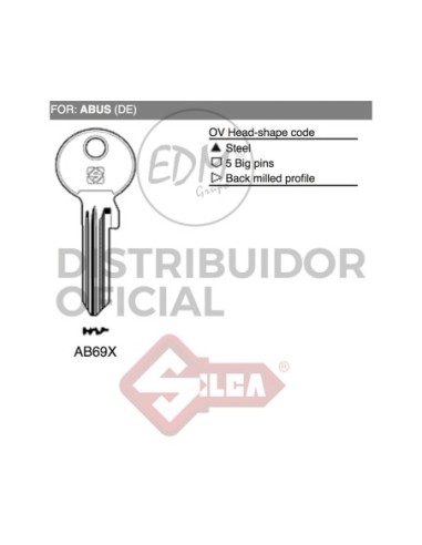 LLAVE ACERO AB69  ABUS