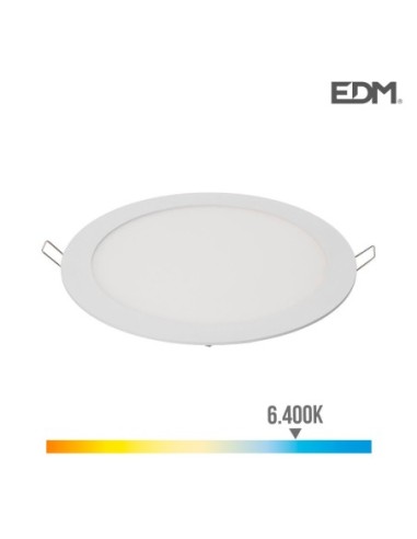 DOWNLIGHT LED EMPOTRABLE 20W LUZ FRIA 6.400K 1500 LUMENS BLANCO EDM