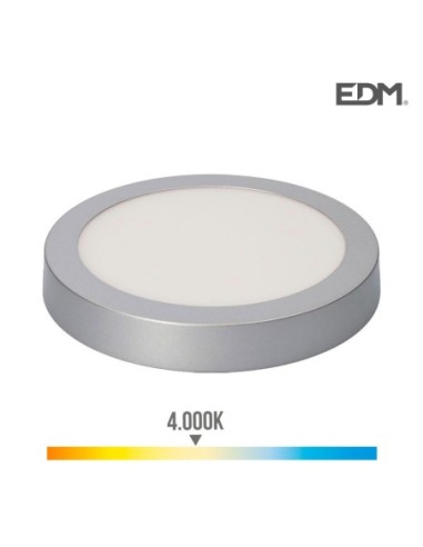 DOWNLIGHT LED SUPERFICIE 20W 1500 LUMENS 4.000K LUZ DIA CROMO MATE EDM