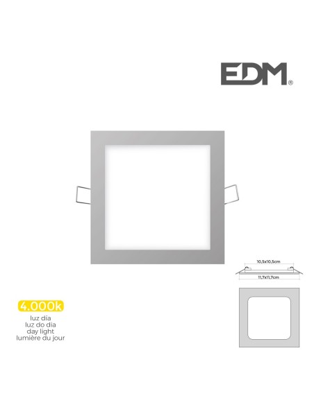 MINI DOWNLIGHT LED LUMECO 6W 320 LUMEN CUADRADO 12CM 4.000K MARCO CROMO