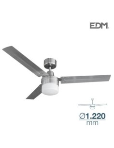 VENTILADOR DE TECHO MODELO BERING CROMADO 60W Ø ASPAS 122 CM EDM