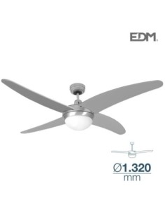 VENTILADOR DE TECHO MODELO CASPIO PLATEADO-NIQUEL 60W Ø ASPAS 132 CM EDM