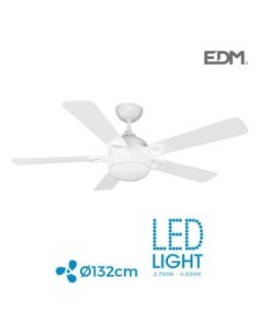 VENTILADOR DE TECHO MODELO KARA BLANCO 28W Ø ASPAS 132 CM EDM