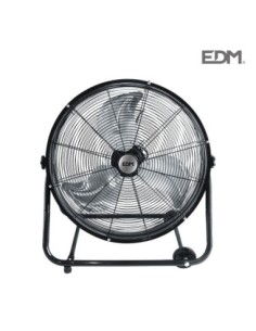 VENTILADOR INDUSTRIAL DE SUELO CON RUEDAS NEGRO 180W Ø ASPAS 60 CM EDM