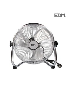 VENTILADOR INDUSTRIAL DE SUELO CROMADO 110W Ø ASPAS 45 CM EDM