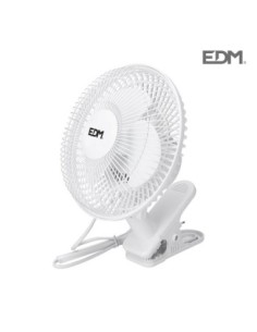 VENTILADOR PINZA BLANCO 15W Ø ASPAS 15 CM EDM