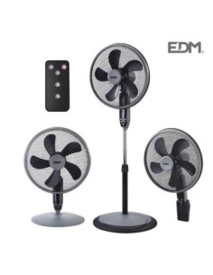 VENTILADOR 3 EN 1( PIE, SOBREMESA Y PARED ) NEGRO 55W Ø ASPAS 40 CM ALTURA REGUL