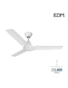 VENTILADOR DE TECHO MODELO INDUSTRIAL BLANCO 60W Ø ASPAS 140 CM EDM