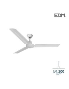 VENTILADOR DE TECHO MODELO MINI INDUSTRIAL BLANCO 60W Ø ASPAS 120 CM EDM