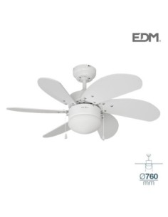 VENTILADOR DE TECHO MODELO ARAL BLANCO 50W Ø ASPAS 76 CM EDM