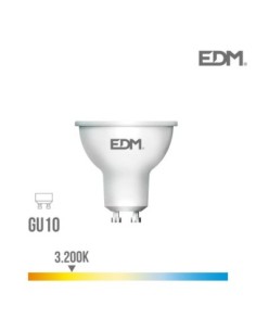 BOMBILLA DICROICA LED GU10 8W 600 LM 3200K LUZ CALIDA EDM