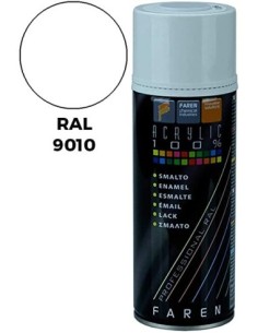 PINTURA SPRAY BLANCO BRILLANTE RAL9010 400ML FAREN