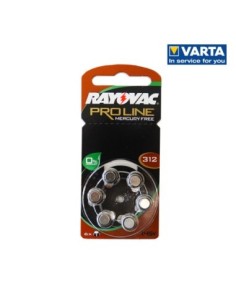 MICRO PILA AUDIFONO (BLISTER 6 PILAS) RAYOVAC  ZA312 DIAMETRO 39MM 101MM 52MM