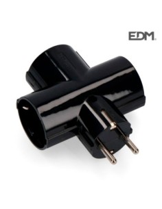 CLAVIJA TRIPLE NEGRA CON BAQUELITA T-TL 16A 250V EDM