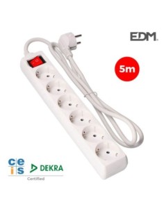 BASE MULTIPLE 6 TOMAS SCHUKO COM INTERRUPTOR 5M 3 1,5MM