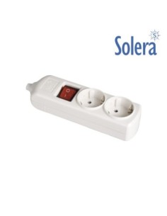 BASE BIPOLAR 2 TOMAS CON T-T LATERAL 16A 250V BLANCO INTERRUPTOR LUMINOSO