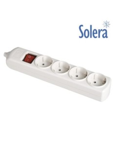BASE BIPOLAR 4 TOMAS CON T-T LATERAL 16A 250V  COLOR BLANCO INTERRUPTOR LUMINOSO