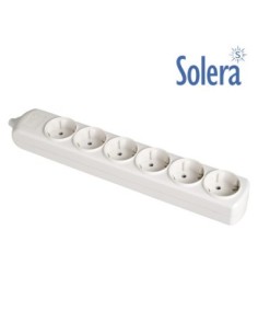 BASE BIPOLAR  6 TOMAS CON T-T LATERAL 16A 250V COLOR BLANCO.