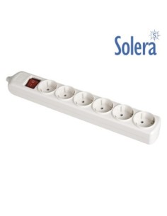 BASE BIPOLAR 6 TOMAS CON T-T LATERAL 16A 250V COLOR BLANCO INTERRUPTOR LUMINOSO