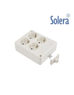 BASE BIPOLAR 4 TOMAS CON T-T LATERAL 16A 250V COLOR BLANCO