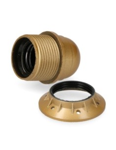 PORTALAMPARAS SEMI ROSCADO E 27 DORADO