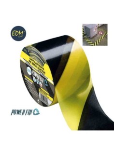 CINTA ADHESIVA DE SEÑALIZACION AMARILLO NEGRA 30M   50MM EDM