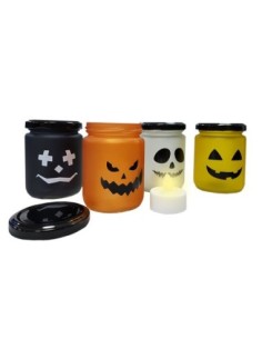 PORTAVELAS DE CRISTAL CON TAPA HALLOWEEN  EURO-U