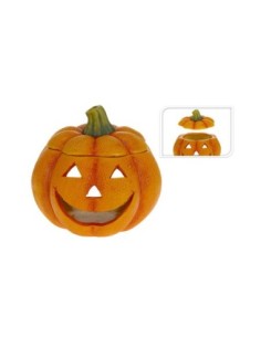 PORTAVELAS CALABAZA HALLOWEEN CERAMICO 14 14 13,5CM