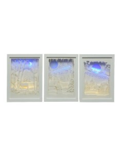 *ULT. UNIDADES*  CUADRO LED DE PAPEL ESCENA NAVIDEÑAS (3 MODELOS SURTIDOS)