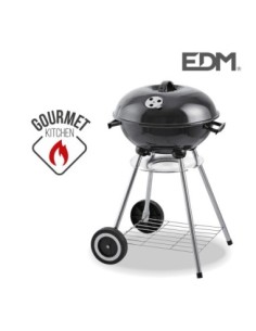 BARBACOA METALICA CON TAPA Y RUEDAS Ø44CM 70CM ALTURA