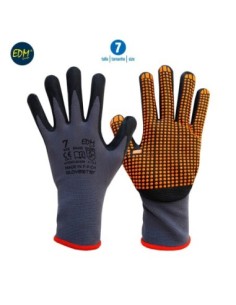 GUANTE SOPORTE NYLON Y RECUBRIMIENTO PUNTEADO DE NITRILO TALLA 7 EDM