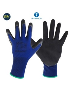 GUANTE DE POLIESTER SIN COSTURAS Y CON RECUBRIMIENTO DE LATE  ARENOSO TALLA 7 ED