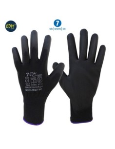 GUANTE DE POLIESTER SIN COSTURAS Y CON RECUBRIMIENTO DE POLIURETANO TALLA 7 EDM