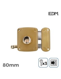 CERRADURA DERECHA 80MM 3 LLAVES INCLUIDAS