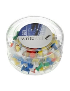 CAJA DE 125 CHINCHETAS COLORES VARIADOS