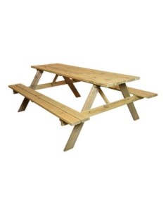 MESA DE PICNIC DE MADERA 200 128CM  MADERA FSC